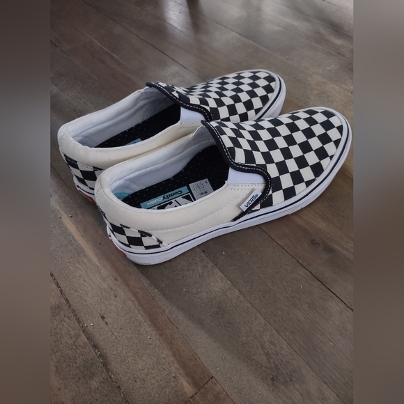 Vans Shoes - Vans ComfyCush Slip-On Shoes, Checkerboard/White